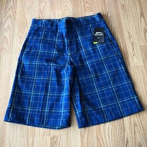 Boys blue plaid shorts XL